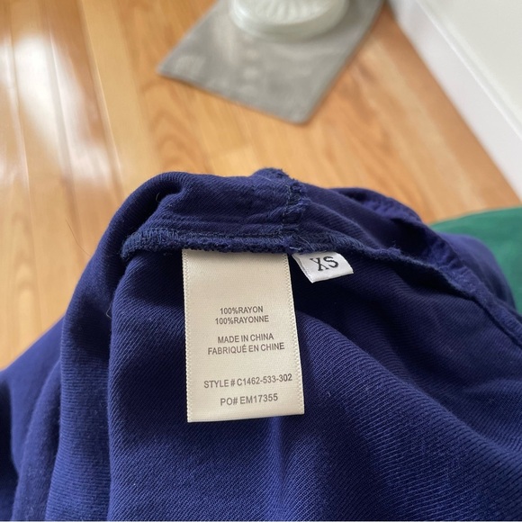 Anthropologie Cloth Stone Blue Rayon Long Sleeve V-Neck Soft Tunic Dress EUC XS - Picture 8 of 10